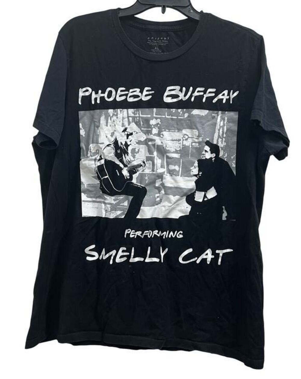 Phoebe Buffay from Friends Smelly Cat lyrics black tee SZ XL